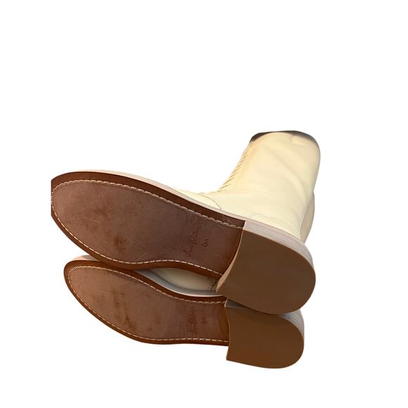 Sam Edelman “Nance “ Tall Lace Up Cream Eggshell Leather Boots Size 6.5 NIB - Picture 2 of 3